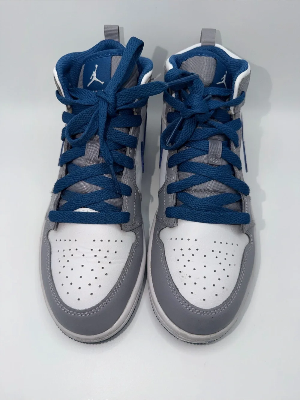 Nike Kids Mid-Top Sneakers - White, Gray & Blue